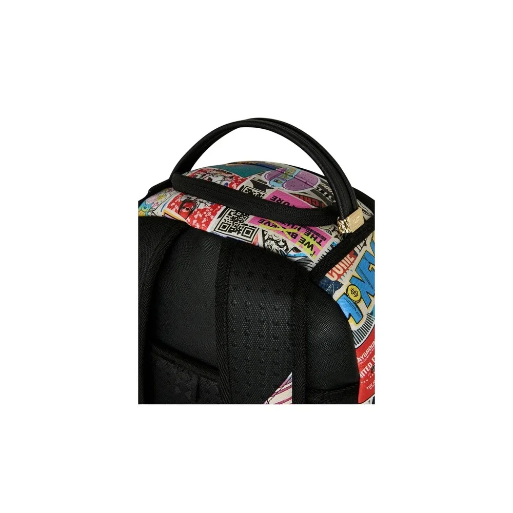 Sprayground Life's a Movie Backpack Multi Color Punk Sticker Shark Bag Limited